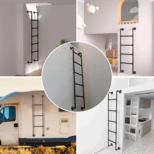 Échelle de lit mezzanine en fer forgé noir de 1,2m à 2,7m pour chambre