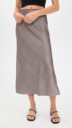 Vince Women's Pressed Plaid Shaped Hem Skirt3