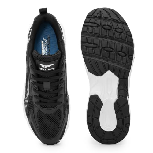 Image of Red Tape Men's Sneakers White Blue Mesh Pu Round Toe Lace-Up