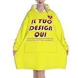 Felpa Oversize Donna Personalizzata Coperta con Maniche con Foto Testo Personalizzate Cope...