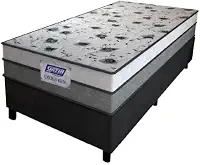 Cama Box Solteiro Colchão Espuma D33 Fort 88x188x59cm Gazin Cinza/Branco- Suporta até 150kg por Pessoa