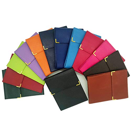 Charmoni - Marvin - Porte chéquier Long Pliant - Talon à Gauche - 3 emplacements Carte bancaire - 3 Plis - Compact - en Cuir Vachette - 10,5 cm X 14,5 cm (Rouge) Cover