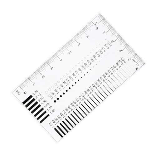 Cabilock High Precision Diameter Measurement Ruler Transparent Film Gauge Tool for Spot Line Defect Inspection for Chest Cards and Various Measurement Needs