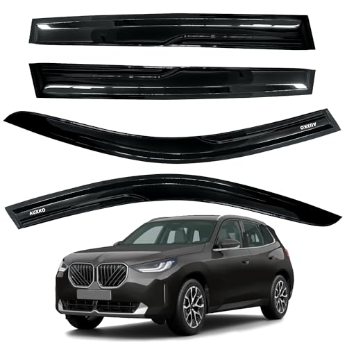 AUXKO Rain Guards for BMW X3 2018-2024 2025, 4Pcs Window Vent Visors Accessories - Tape-On Rain Guard Window Visor for BMW X3, Easy Install Car Side Window Wind Deflectors & Visors Smoke Black