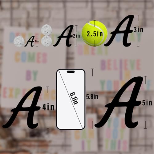 Image of 380 Pieces 10 Sheets Letter Stickers,Self Adhesive Waterproof Mailbox Numbers Stickers,Alphabet Decals for DIY,Bulletin Board,Window,Door,Sign,Bike,Car,Laptop,Scrapbook(Black, 2 Inch)