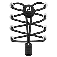 RJ-Sport Tieless Elastic Shoe Laces - Heavy Duty No Tie Shoelaces for Kids and Adult with Strong Lock and Speed Shoestrings (Black)