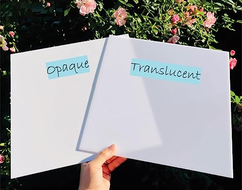 Translucent White Cast Acrylic Plexiglass Sheets (2 Pack) 1/8” Thick (3mm) Easy to Cut Plastic Plexi Glass with Protective Paper for Signs, DIY Display Projects, Crafts, Shelves (12
