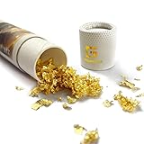 KINGBOOM 24K Gold Leaf Flakes, 50mg Edible Gold Flakes for Cakes,Drinks,Bake