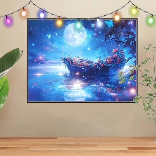 Bateau Peinture Diamant Adulte grand format 120x160cm broderie strass 5D