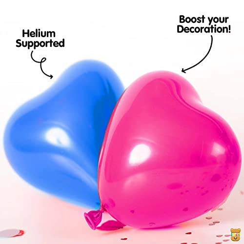 Image of ITAF Set of 50 Pcs Heart Shaped Latex Balloons For Birthday /Anniversary /Valentine's /Wedding /Engagement Party Decoration - Multicolor