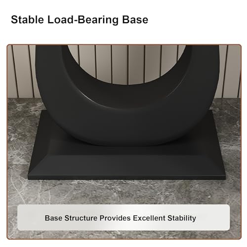 Mesa consola de lujo de piedra sinterizada y base metálica arquitectónica 8