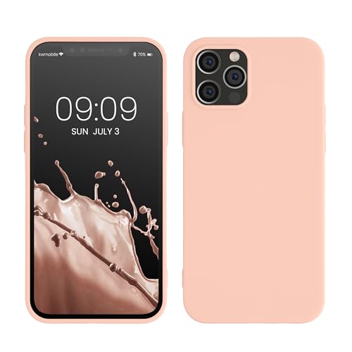 kwmobile Case Compatible with Apple iPhone 12 / iPhone 12 Pro Case - Soft Slim Protective TPU Silicone Cover - Pastel Peach by kwmobile - Used condition - CA$8.18
