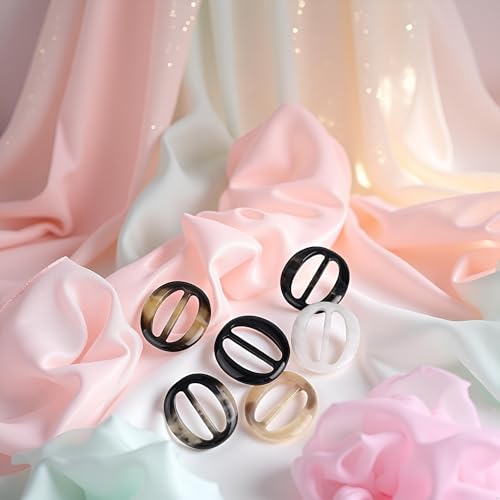Image of 6 Pcs Color Random Scarf Clip Ring Scarf Clasp Slides T Shirt Clips Rings Oval Plastic Scarf Buckle Holder for Women Brooches and Pins Jewelry