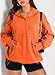 Kenhansion Women's Fashion Oversized Sweatshirts Long Sleeve Drop Shoulder Hoodies Half Zip Pullover Shirts Clothes Outfits (Orange,Small)