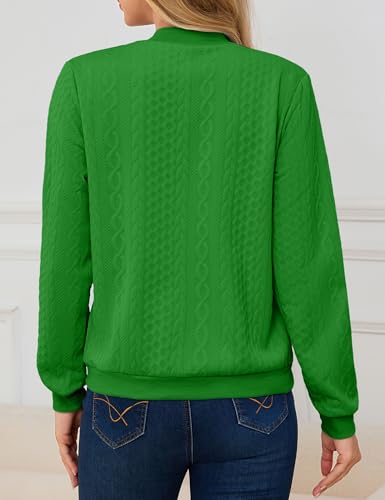 Image of Womens Full Zip Up Cardigan Sweater Casual Solid Long Sleeve Sweatshirt Coat with Pocket