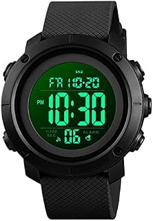 Men/Boys Digital Sports Watches for Gifts Waterproof LED Screen Wristwatch Clear Display Stopwatch Backlight Military Watch for Travel/Swimming/Drive