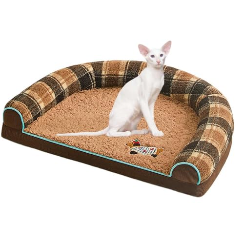Lifetipsオリエンタルショートヘア Oriental ShorthairU型 ペットベッド 犬 猫 クッション ソファ 丸洗い可 滑り止め 保温 四季対応 小型犬 中型犬 大型犬 多頭飼い 快適 枕付き 軽量 カバー取り外し インテリアに馴染む 圧縮
