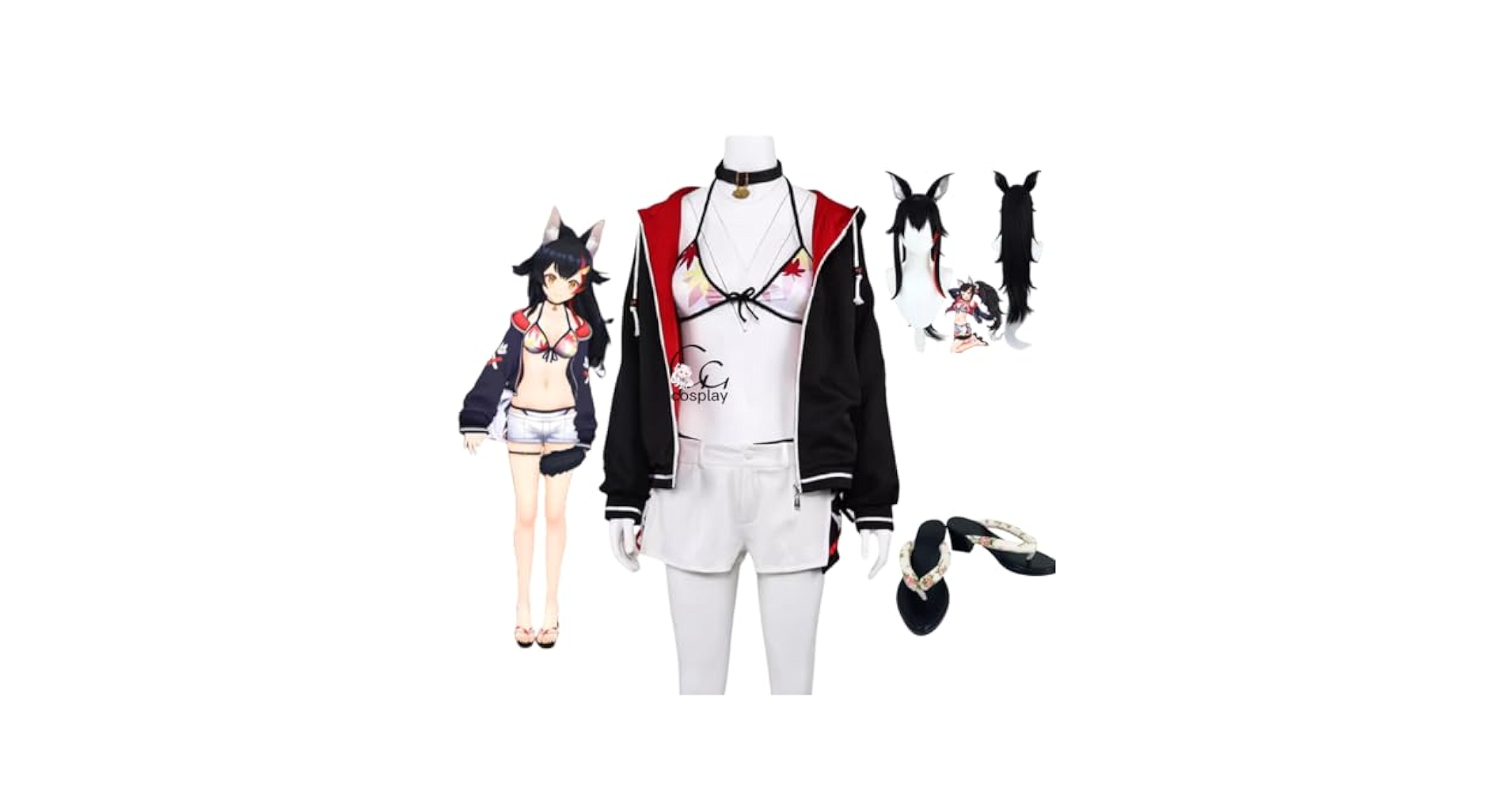 Amazon.co.jp: GGcosplay VTuber 大神ミオ 3D 水着 コスプレ衣装