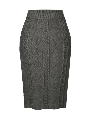 Seta T Women's Knit Pencil Skirt High Waist Stretchy Bodycon Sweater Skirts