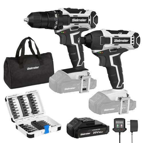 Image of Bielmeier 20V Cordless Drill, 20V Cordless Impact Driver, With Drill/Screwdriver Bits