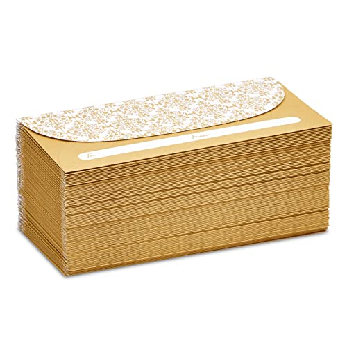 100 Pack Gold Money Envelopes For Cash Gifts, Bulk Decorative Holders For Currency, Birthday, Graduation, Wedding (7 X 3 In) #TOP3