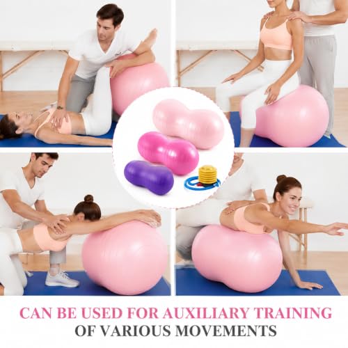 Image of Jexine Peanut Ball for Kids Therapy Anti-Burst Exercise Yoga Ball with Pump for Pregnancy Birth Exercise Physical Therapy, for Child Training