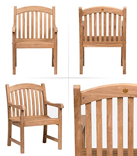 Amazonia Teak Extendable Oval Newcastle Patio Dining Set, 7-Piece, Brown