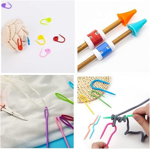 Image of Styllent 57 PCS Complete Crochet Kit for Beginners & Adults with Yarn Balls, Ergonomic Crochet Hooks, Steel Hooks, Stitch Markers, Storage Box, Knitting Accessories & Sewing Tools Set
