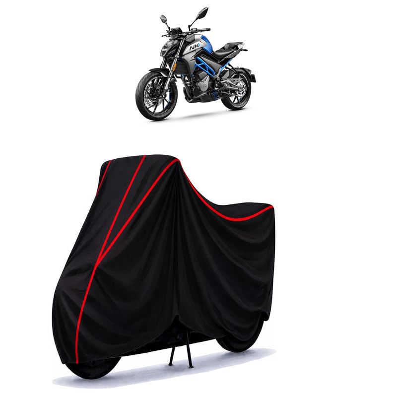 Image of CFMoto 250 NK Water Resistant Bike Cover for All Motorcycles & Rain | Heavy Duty Taffeta Fabric | UV Protection, Dustproof, Scratchproof | All Weather Two Wheeler Body Cover with Elastic Bottom
