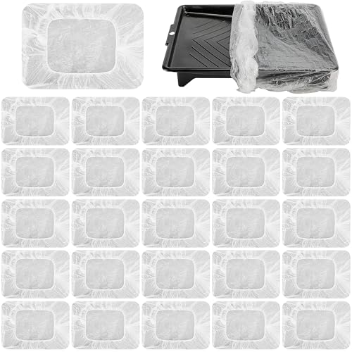 30 Pcs Disposable Paint Tray Liners-Paint Pan Liners-Roller Tray Liners for Wall and Ceilings Painting-Suitable for 18inch Long Paint Rollers-Easy to Clean Up