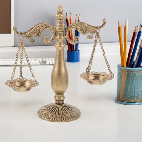 Balanza dorada de hierro forjado para decoración de oficinas 7