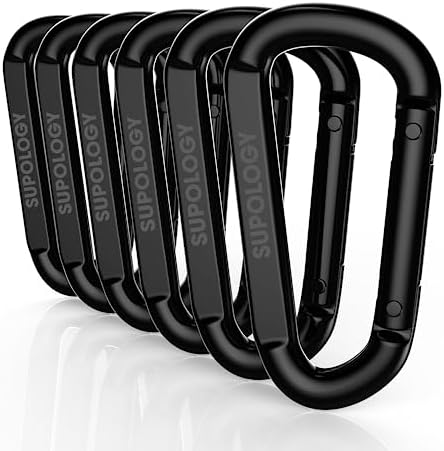 Heavy Duty Carabiner Clip, Steel Carabiners 1100lbs 3" D Shaped S...