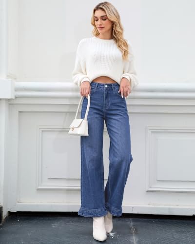  Wide Leg Jeans for Women Ruffle Hem - image 6