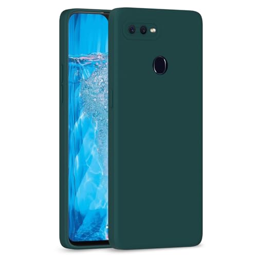 Image of Outlouders Back Cover for Oppo F9 / F9 Pro / A5 / A5S | Camera Protection | Durable Soft Matte Silicone Bumper Case (Green)