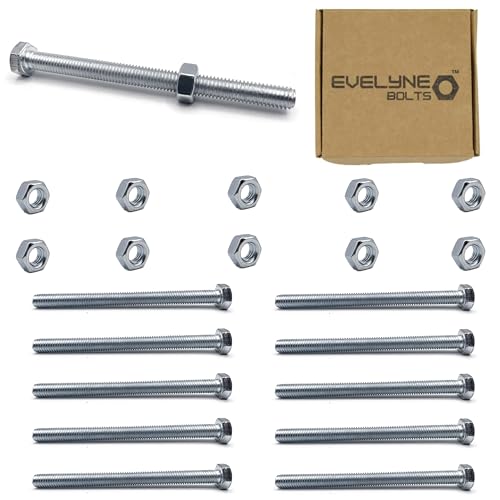 8mm Nuts & Bolt 10 Pack (M8 x 100mm Bolts & M8 Nuts) Hex Bolt/Setscrew Fully Threaded, Silver