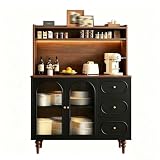 This kitchen storage cupboard comes with height-modifiable thickened shelves for cupboards, you can remove layers fully to fit large rice cookers and baking pots for tidy storage kitchen layout.