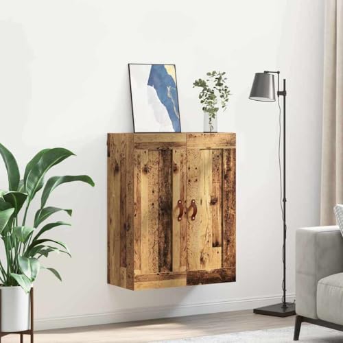 Armario de pared con aspecto de madera envejecida de 2 puertas 5