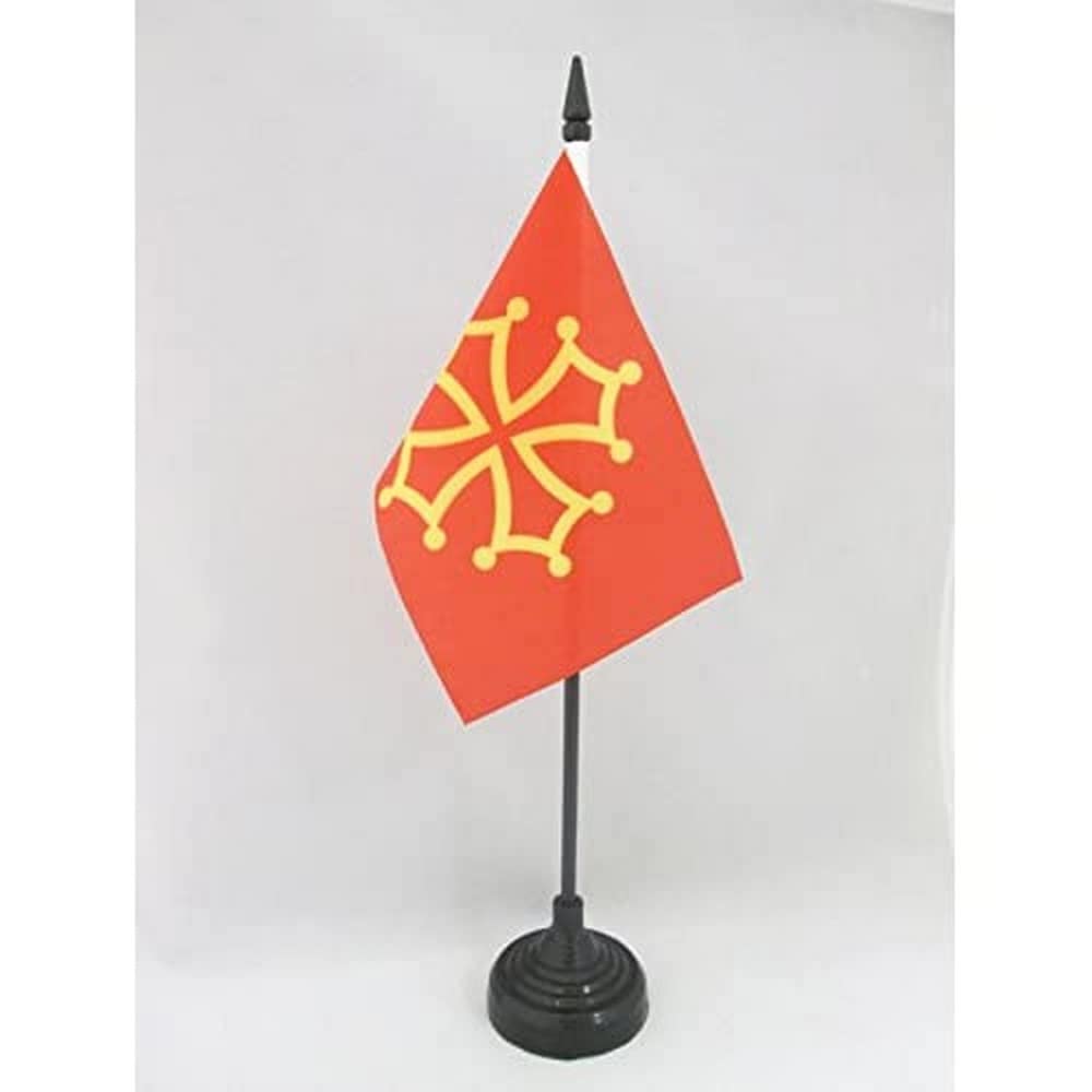 AZ FLAG, French Province of Languedoc Table Flag 4'' x 6''
