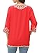 AK Women's Embroidered Tops 3/4 Sleeve Traditional Mexican Shirts for Women V Neck Peasant Tunic Blouses