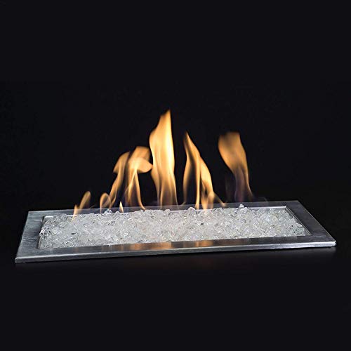 cineman Furnace Fire Pit Glass Rock, High Gloss Mirrored Reflective Fire Balanced Glass Granules transparent