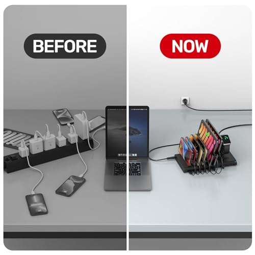 Station de charge USB 120W chargeur multiple tablettes et smartphones