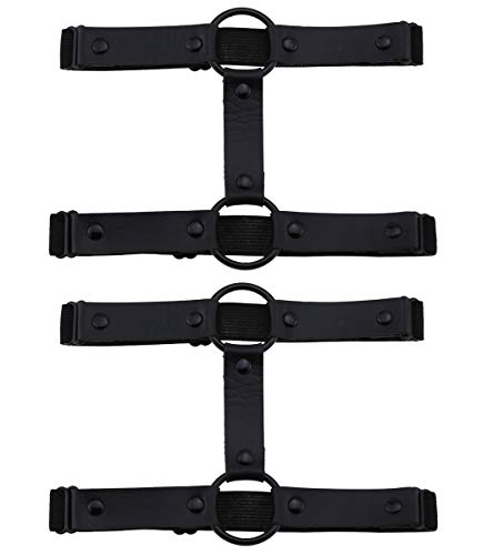 Adjustable Elastice Leather Leg Harness Garter Women Sexy Punk Rock Rivet Strappy Leg Ring 2pcs