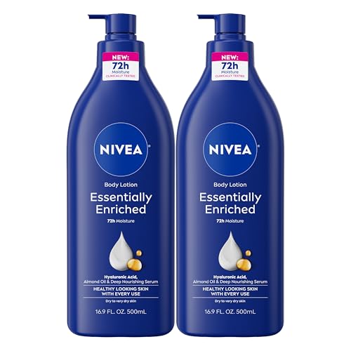 NIVEA Essentially Enriched Body Lotion for Very Dry Skin with Hyaluronic Acid, Almond Oil and Deep...