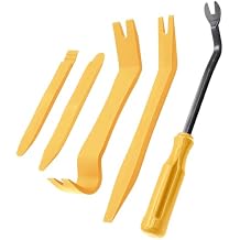 Car Trim Removal Tool Kit, 5 Pcs Auto Clip Removal Pry Tool for Door Dash Dashboard Panel Fastener Remover, Push Pin Puller Body Repair Tools