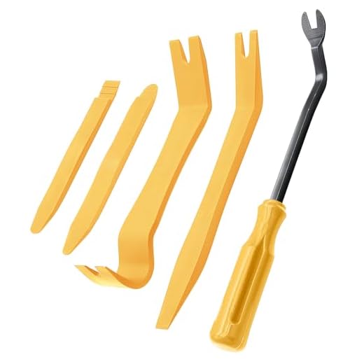 EldHus Car Trim Removal Tool Kit, 6-Pack Auto Clip Removal Pry Tool for Door Dash Dashboard Panel Fastener Remover, Push Pin Puller Body Repair Tools