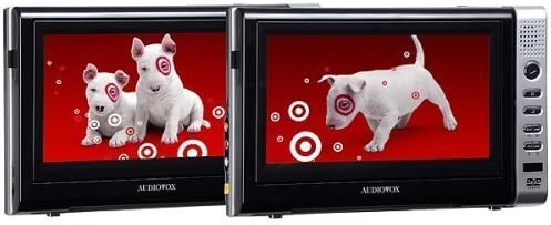 Audiovox PVS72901 9 Inch Twin DVD Dual Player-Play Same/2 Differrent Movies With Screen Power
