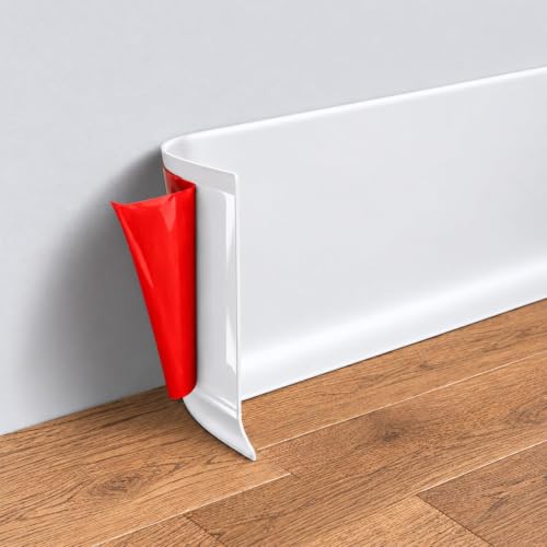 Peel and Stick 6 in. Vinyl Wall Base Molding Trim (20 ft) - White