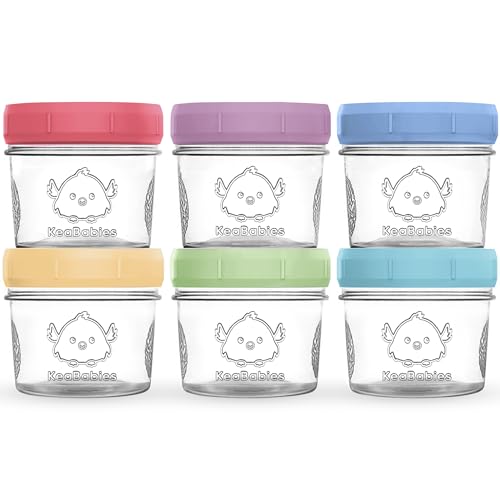 KeaBabies 6er-Set Babybrei Behälter aus Glas (Nord)