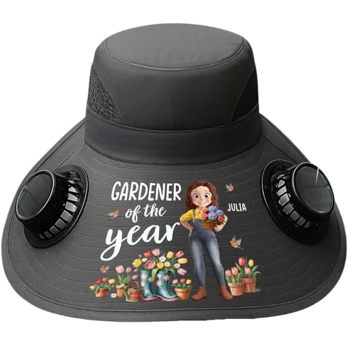 Pawfect House Custom Hat with Fans Solar Power, Personalized Garden