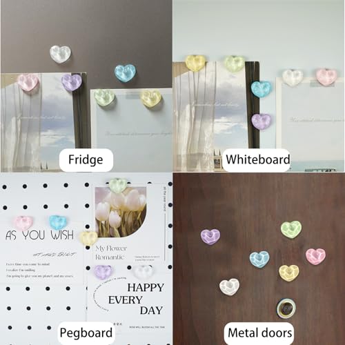 36 imanes decorativos de corazón para refrigerador miniatura 4